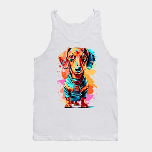 Dachshund Colorful - Cute Dachhund Puppy Tank Top